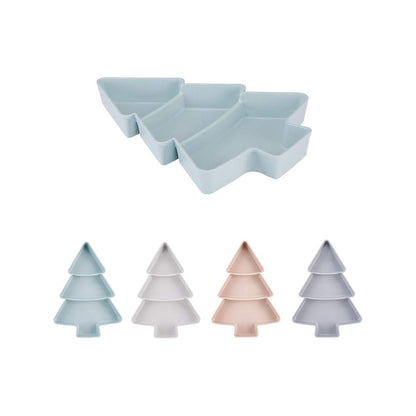 Christmas Tree Shape Candy Tray, Snacks Nuts Seeds Dry Fruits Plate Candy Xmas Tree Dish Grey