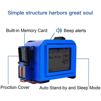Portable Mini Handheld Inkjet Printer  for All Surfaces with Black Fast-Drying Ink Cartridge, 2.8'' Touch Screen Compact Coding Machine for Text, Date, Time, Barcode, Logo, QR Code, Batch Number