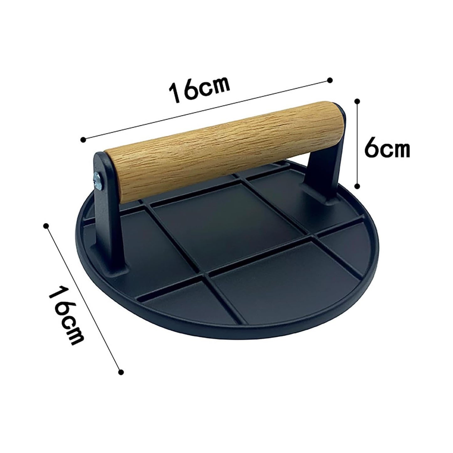 Burger Press, Round Square Burger Smasher for Griddle with Anti-Scald Handle, Non-Stick Smooth Stainless Steel Hamburger Press, Grill Press for Flat Top Grill Cooking, Gift Package, Round,Silver