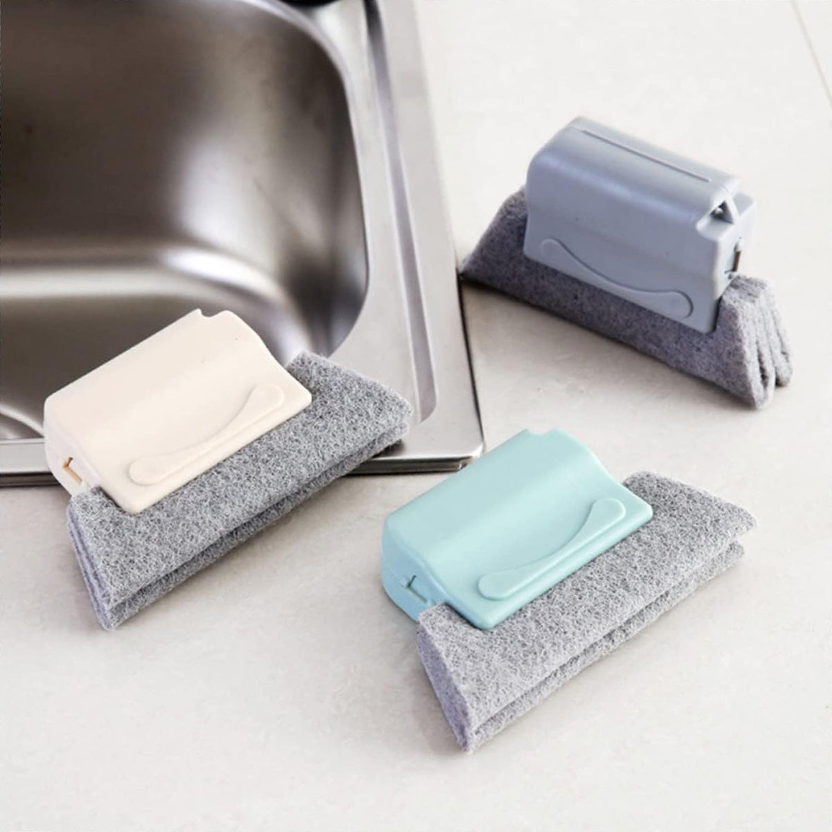 Window Groove Cleaning Brush 3pcs Window Clean Brush Rolling Toothpaste Squeezer Orbit Window Grooves Household Gap Brush Fake Teeth Dead Angle Cleaning Brush