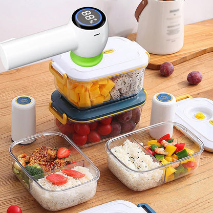 Handheld Vacuum Sealer Multifunctional Food Sealing Machine Mason Jars Electric Sealer Kit with 2 Jar Lids and 2 Preservation Bags for Keeping Food, Fruits, Vegetables s