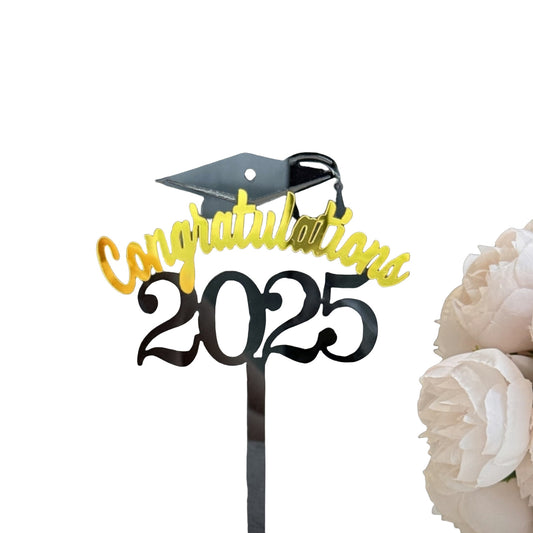 Congratulations 2025 Cake Topper, Class of 2025 Cake Decorations, Congrats Grad Party Decor, High School/College/University Graduation Party Decorations