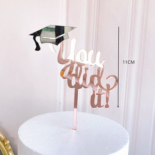 Congrats Grad Acrylic Cake Topper - Class of 2023 Graduate Party Decoration- High School Graduation, College Graduate Cake Topper Supplies