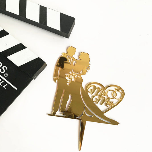Mr and Mrs Cake Toppers Bride and Groom Sign Wedding Acrylic Cupcake Topper Happy Birthday Cake Topper Engagement Cake Toppers Decorations for Various Birthday Party Anniversary – New