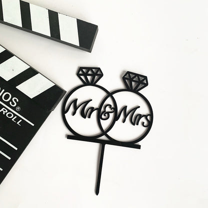 Mr and Mrs Cake Toppers Bride and Groom Sign Wedding Acrylic Cupcake Topper Happy Birthday Cake Topper Engagement Cake Toppers Decorations for Various Birthday Party Anniversary – New
