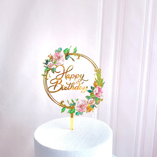 Birthday cake decorations，Wedding Party,Cake Topper Cake Decorations for Birthday, Topper Suitable for Family Birthday, Wedding Party, Anniversary Decoration