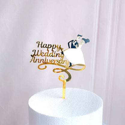 Birthday cake decorations，Wedding Party,Cake Topper Cake Decorations for Birthday, Topper Suitable for Family Birthday, Wedding Party, Anniversary Decoration