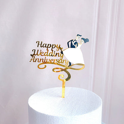Birthday cake decorations，Wedding Party,Cake Topper Cake Decorations for Birthday, Topper Suitable for Family Birthday, Wedding Party, Anniversary Decoration