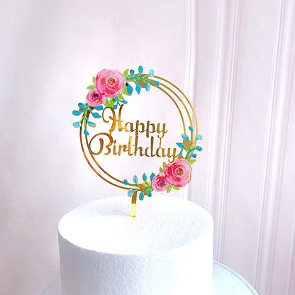 Birthday cake decorations，Wedding Party,Cake Topper Cake Decorations for Birthday, Topper Suitable for Family Birthday, Wedding Party, Anniversary Decoration