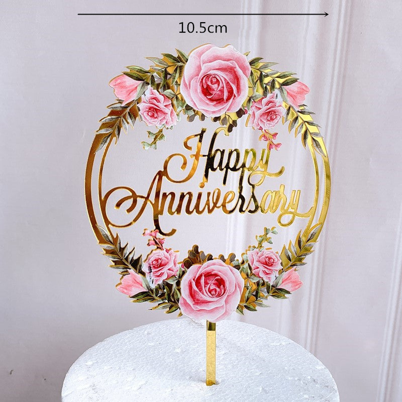 Birthday cake decorations，Wedding Party,Cake Topper Cake Decorations for Birthday, Topper Suitable for Family Birthday, Wedding Party, Anniversary Decoration