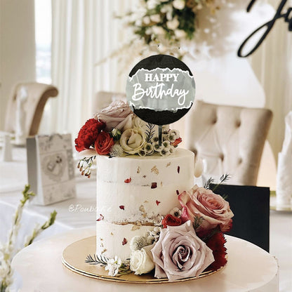 28pcs Blank Hexagon Acrylic Cake Toppers, Personalised Cake Topper, DIY Cake Topper, Cake Topper Blanks for Wedding, Birthday Festival Party Cake Decorations