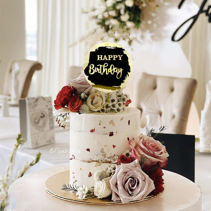 28pcs Blank Hexagon Acrylic Cake Toppers, Personalised Cake Topper, DIY Cake Topper, Cake Topper Blanks for Wedding, Birthday Festival Party Cake Decorations
