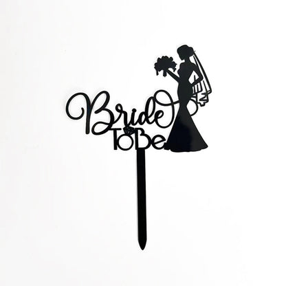 5pcs Acrylic Mr & Mrs Wedding Cake Topper Engagement Cake Decorations Sweet Couple Bride and Groom Cake Topper
