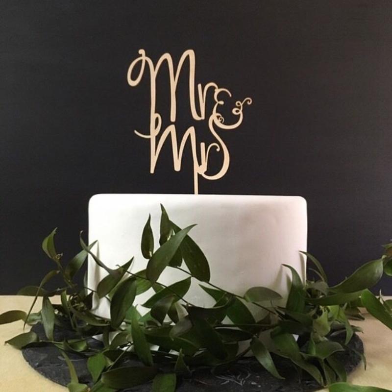 10pcs Wooden Mr and Mrs Cake Topper Wedding Cake Toppers Custom Cake Topper Gift Decoration Engaged Foam Ring Finger | Bride To Be Bridesmaid Favors Bridal Shower Engagement Party