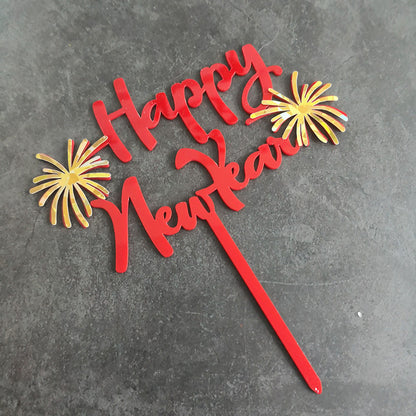 24pcs 6Pcs Happy New Year Acrylic Cake Topper Cheers To The New Year Cake Toppers Hello 2024 Cake Decoration Cheers 2024 Gold Cake Decorations Cake Decor for 2024 New Years Eve Cake Supplies