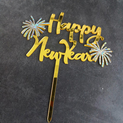 24pcs 6Pcs Happy New Year Acrylic Cake Topper Cheers To The New Year Cake Toppers Hello 2024 Cake Decoration Cheers 2024 Gold Cake Decorations Cake Decor for 2024 New Years Eve Cake Supplies