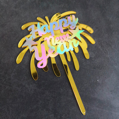 24pcs 6Pcs Happy New Year Acrylic Cake Topper Cheers To The New Year Cake Toppers Hello 2024 Cake Decoration Cheers 2024 Gold Cake Decorations Cake Decor for 2024 New Years Eve Cake Supplies