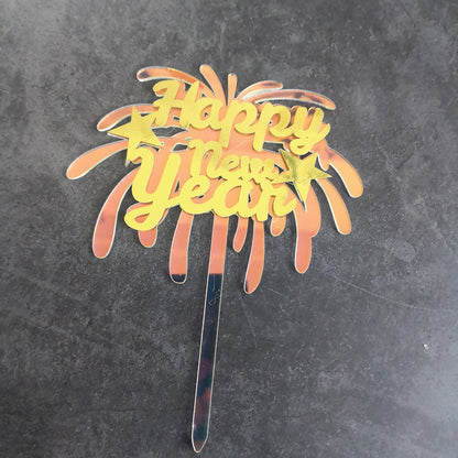 24pcs 6Pcs Happy New Year Acrylic Cake Topper Cheers To The New Year Cake Toppers Hello 2024 Cake Decoration Cheers 2024 Gold Cake Decorations Cake Decor for 2024 New Years Eve Cake Supplies