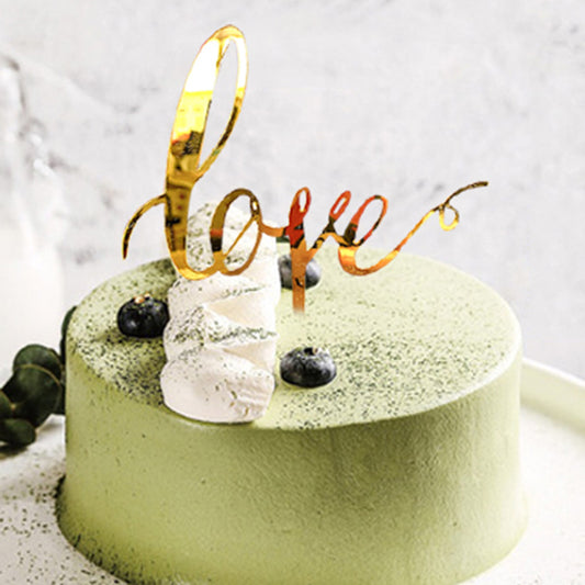 Love Wedding Cake Topper, Metal Alloy Anniversary Bridal Shower Engagement Parties Decoration Gift Ideas, Gold