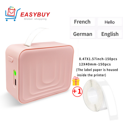 M1 Bluetooth Mini Label Printer with Tape – Portable Thermal Sticker Machine for Organizing, Includes 1 Roll