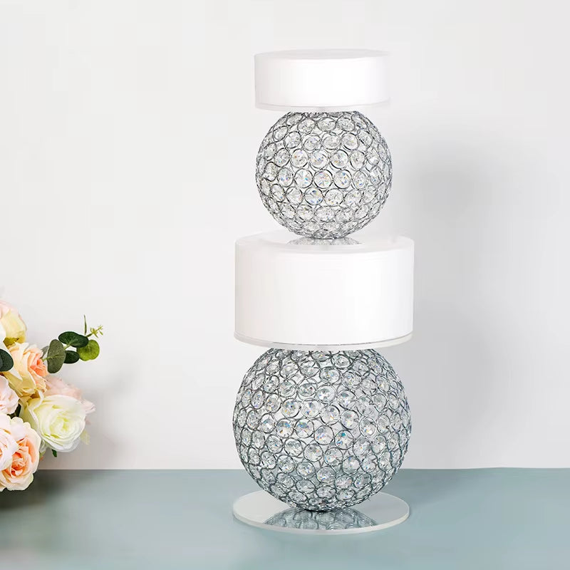 Wedding Cake Stand Table Centerpiece Crystal Round Separator Stands Set for Wedding Cake Accessories