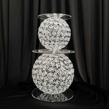 Wedding Cake Stand Table Centerpiece Crystal Round Separator Stands Set for Wedding Cake Accessories