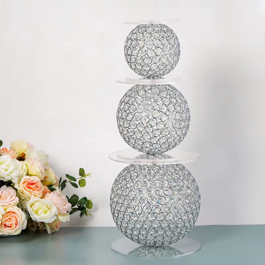 Wedding Cake Stand Table Centerpiece Crystal Round Separator Stands Set for Wedding Cake Accessories
