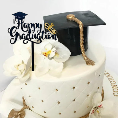 6 Pcs Graduation Cake Toppers Acrylic Cake Topper for 2025 High School Table Centerpiece Sticks Party Cake Decorations Supplies