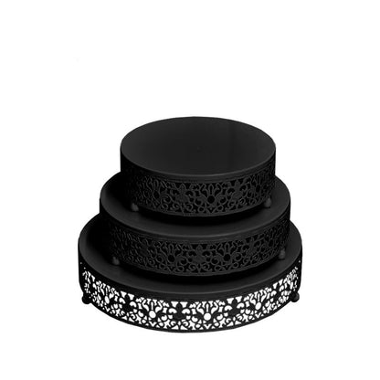 Set of 3 Cake Stand, Dessert Display Cupcake Stands, Round Metal Cake Stands, Cupcake Pastry Candy Display Plate for Wedding, Event, Birthday Party
