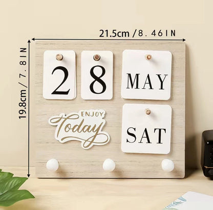 Wooden Wall Hook With Calendar