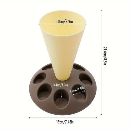 Piping Bag Holder Stand for Filling, Pastry Bag Holder Stand, Decorating Bag Holder with 8 Slots Nozzles Holder, Plastic Pastry Bag Stand for Cake Decorating Kit, Baking Accessories (Blue)（Red)(Yellow)(Grey)(Black)