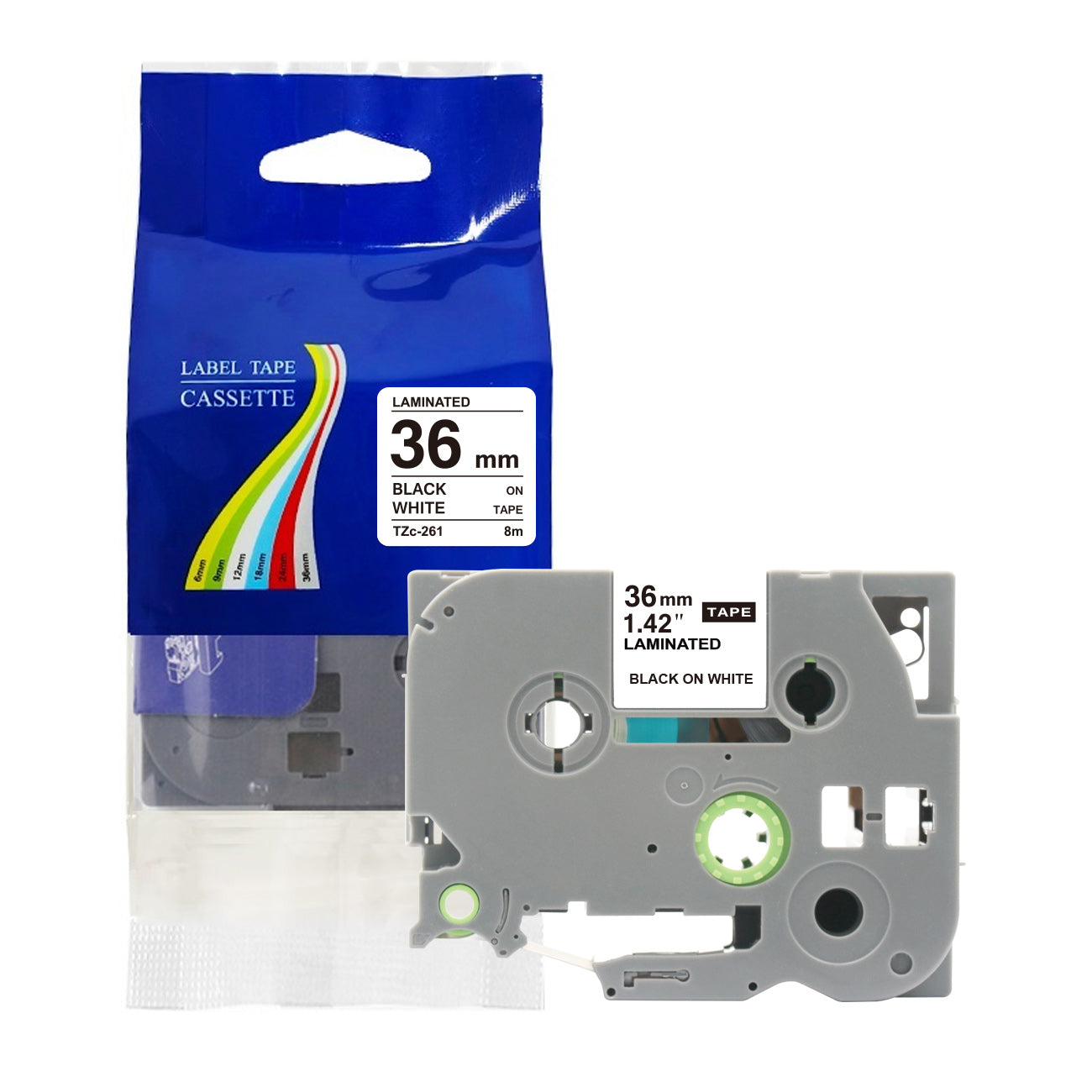 Compatible with Brother Label Tape TZe TZ Tape 6mm 1/4" Label Maker Tape TZe-111 TZe 211 411 511 611 711 Laminated Labels for Brother PT-D210 PT-H110 PTD400 PT1280 PTP300BT P700, 6 Pack/1pcs bulk packing
